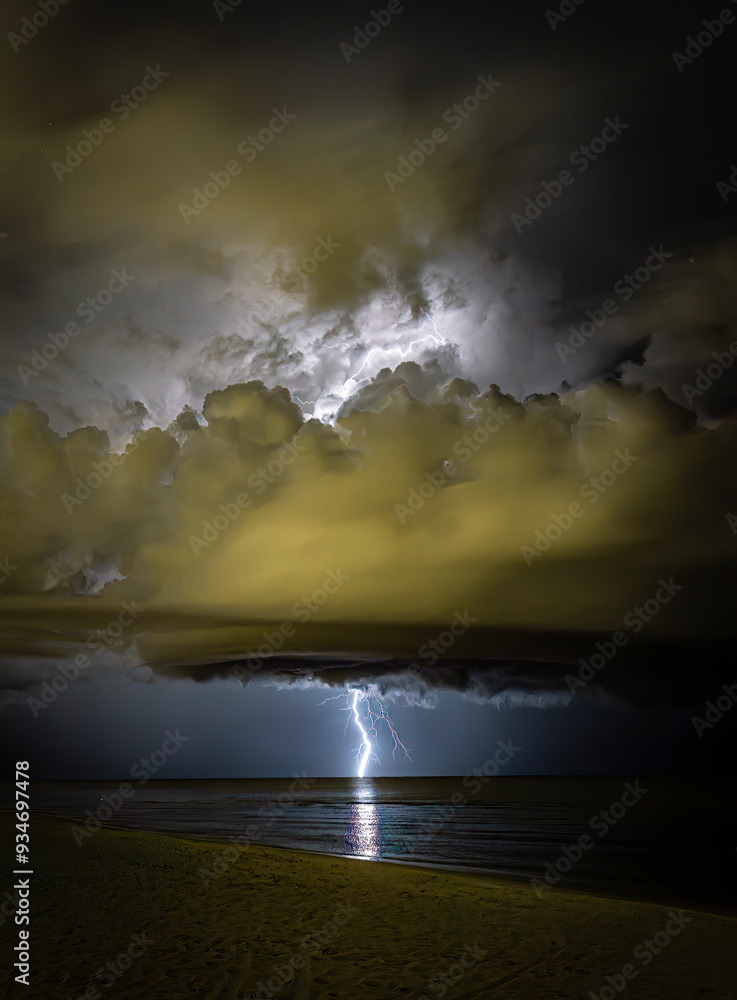 Lightning strikes off the coast of Collier County, Florida. Lightning strikes off the coast of Collier County, Florida.