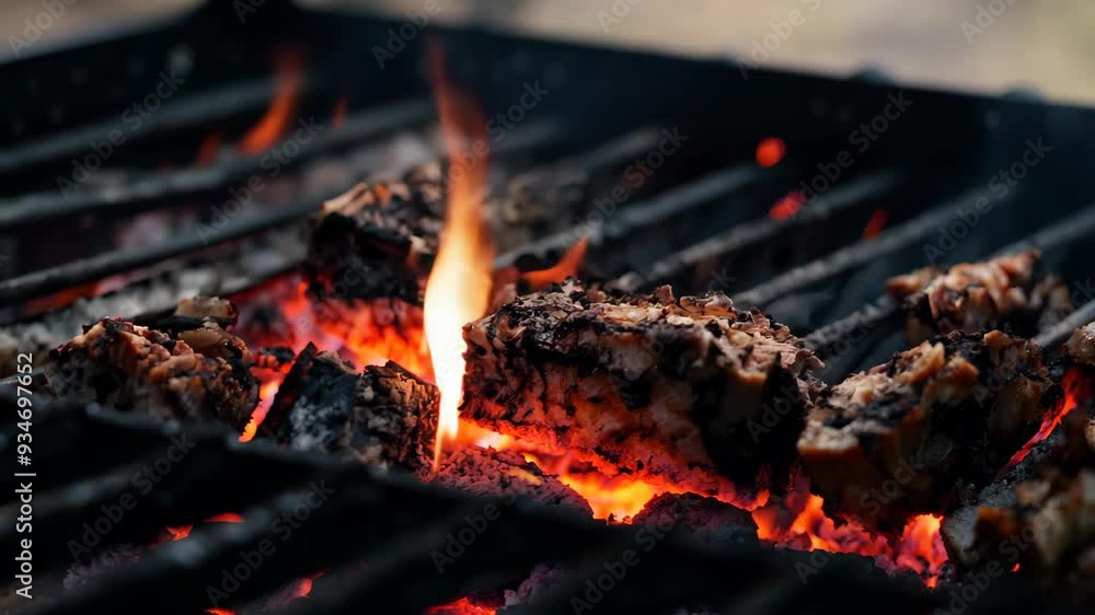 A close-up view showcases a grill sizzling with juicy meat, emphasizing the vibrant colors and tantalizing textures that promise a delicious meal. A close-up view showcases a grill sizzling with juicy meat, emphasizing the vibrant colors and tantalizing textures that promise a delicious meal.