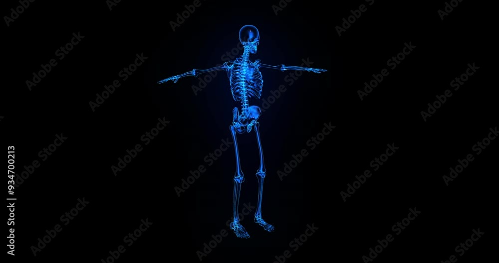 Technological human skeleton rotation animation Technological human skeleton rotation animation