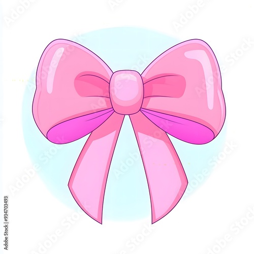 pink bow with ribbon