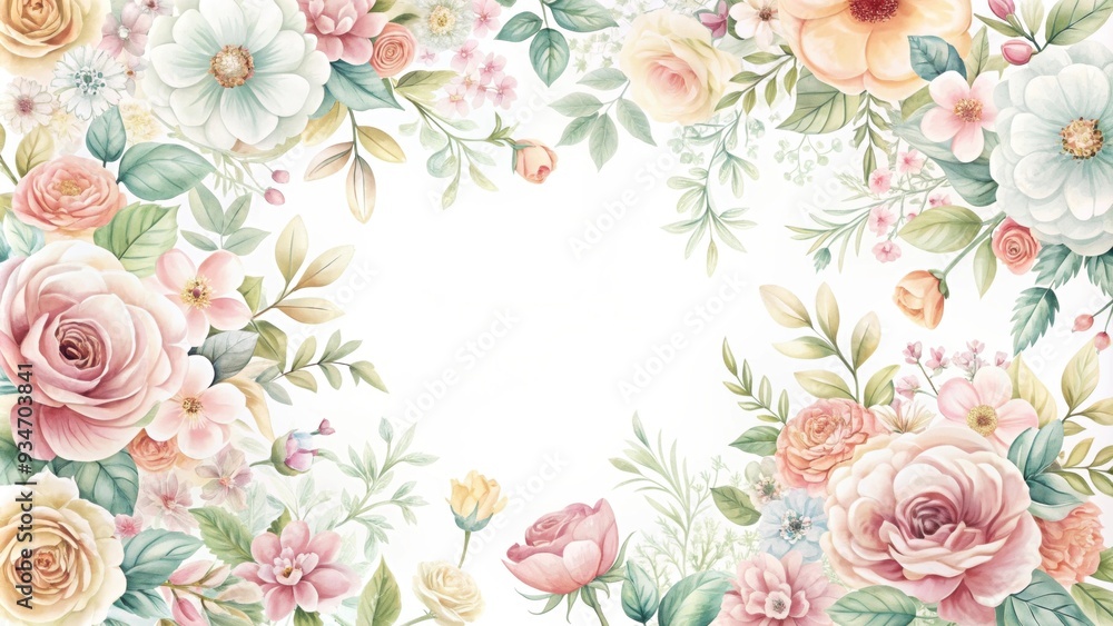 Delicate floral pattern with pastel flowers on a white background, floral, pattern, flowers, pastel, delicate, design Delicate floral pattern with pastel flowers on a white background, floral, pattern, flowers, pastel, delicate, design