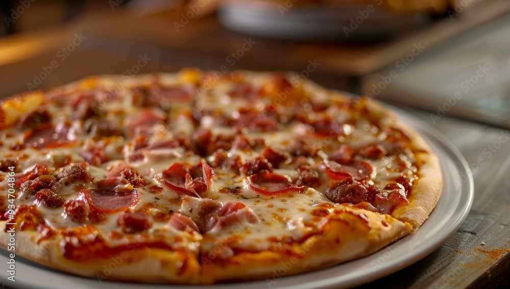A Close-Up View of a Deliciously Topped Pizza A Close-Up View of a Deliciously Topped Pizza