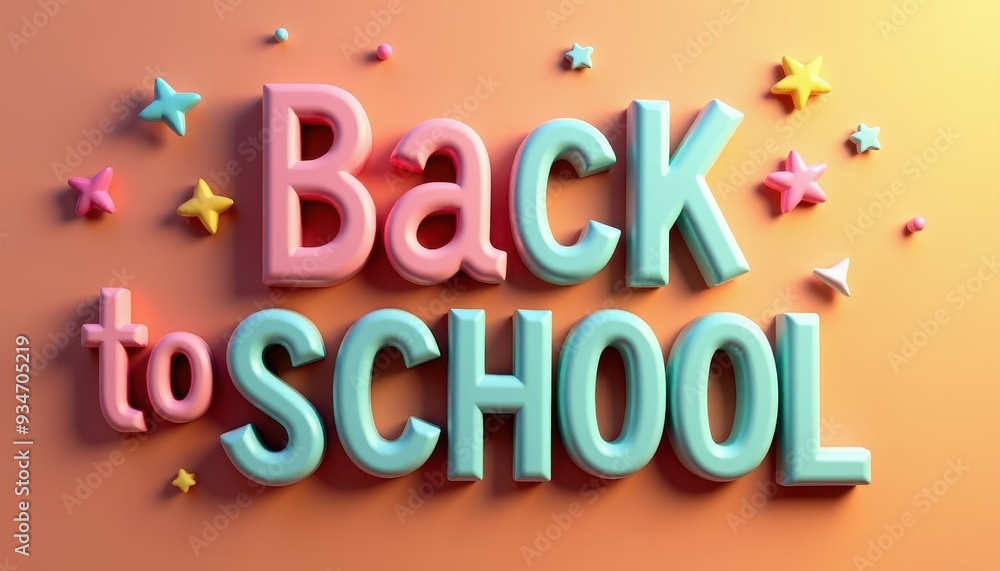 Colorful 'Back to School' text with vibrant stars on a gradient background. Colorful 'Back to School' text with vibrant stars on a gradient background.
