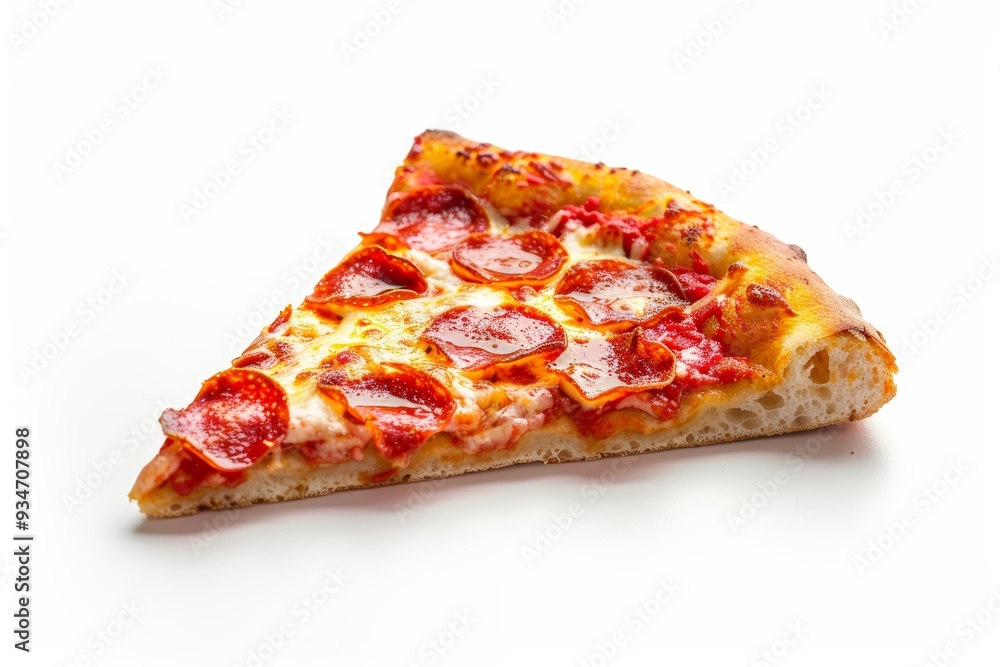 A Slice of Pepperoni Pizza with Melted Cheese and Tomato Sauce A Slice of Pepperoni Pizza with Melted Cheese and Tomato Sauce