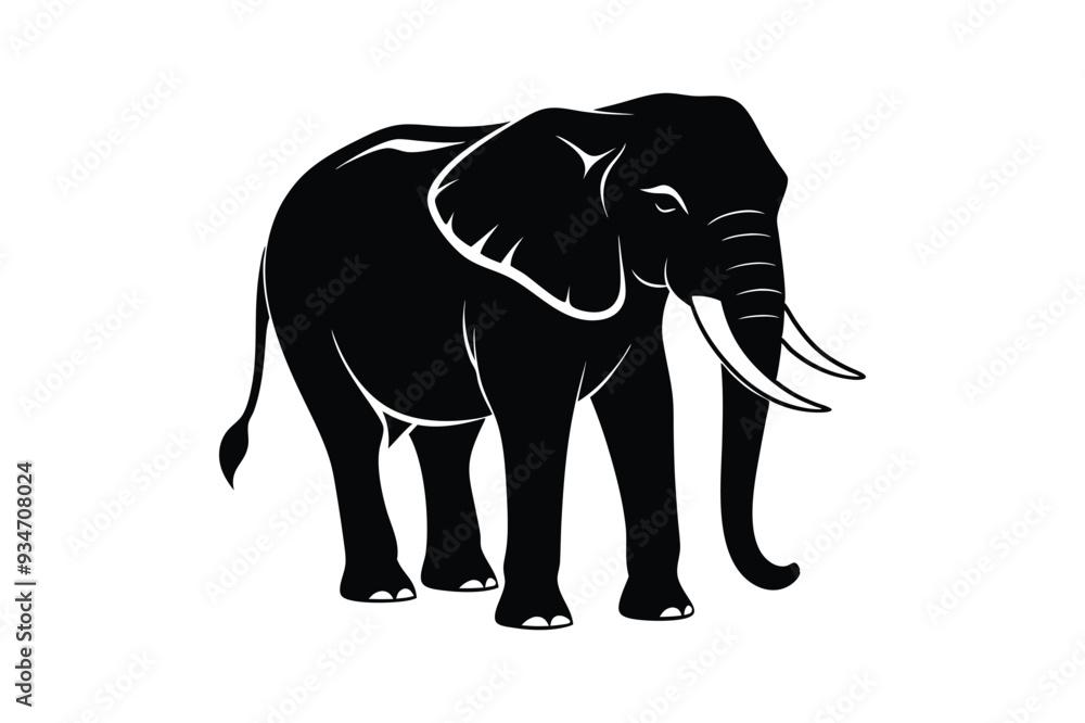 Fototapeta premium elephant silhouette vector
