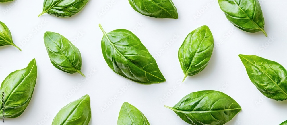 Green Basil Leaves Pattern Green Basil Leaves Pattern