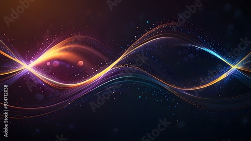 Abstract digital particle wave and light abstract background ,Abstract cyber or technology background. Generative AI