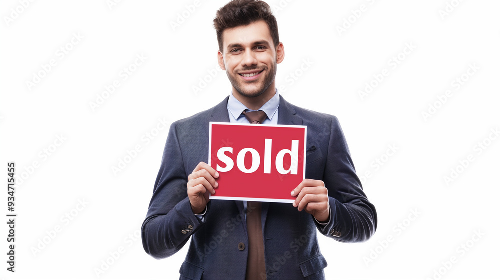 Full length portrait of a male realtor holding a Full length portrait of a male realtor holding a