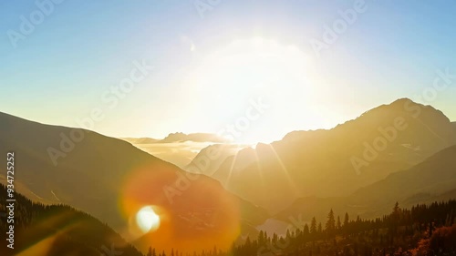 Morning Glory: Sun Rising Over Mountains in Timelapse Photography