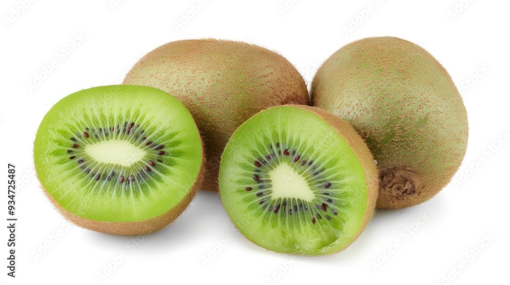 Fresh Kiwi Fruit Isolated on White Background Fresh Kiwi Fruit Isolated on White Background