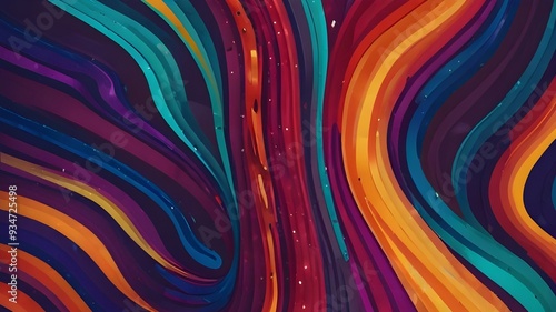 Abstract background of bright wavy lines Generative AI