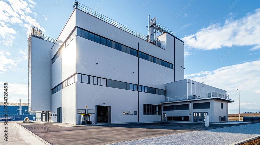 A clean energy factory using only recycled materials in construction A clean energy factory using only recycled materials in construction