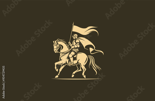 Knight on horseback design vector illustration