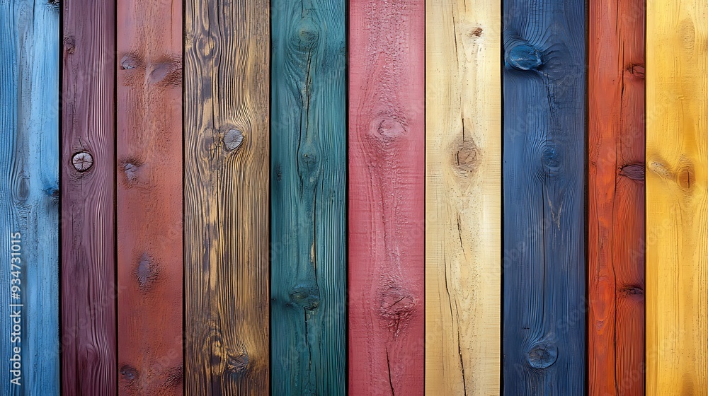 Multicolored Wooden Plank Background Multicolored Wooden Plank Background