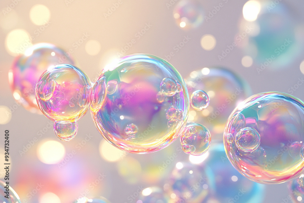 Pastel bubbles with a soft glow pastel background Pastel bubbles with a soft glow pastel background