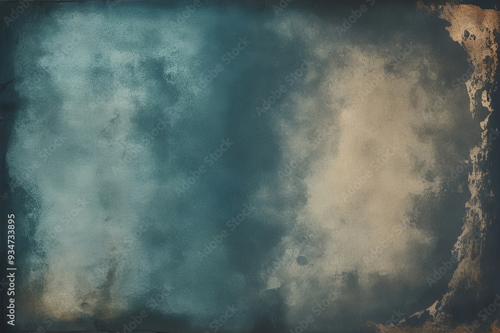 Fototapeta premium Faded Indigo Textured Photocopy Background with Aged Gradient Effect