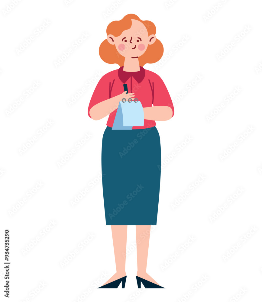 journalist woman is holding notepad and pen journalist woman is holding notepad and pen