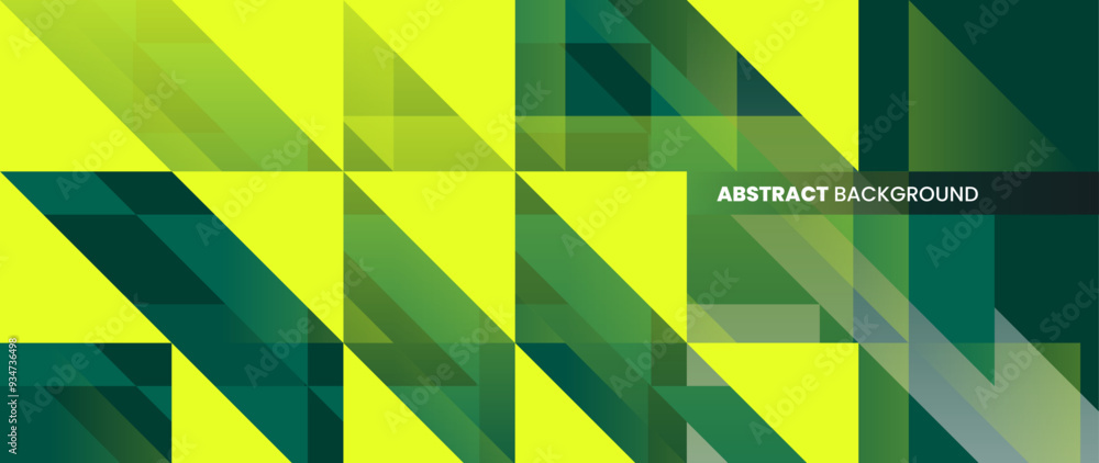Abstract lime green background with a triangular pattern of neatly arranged triangles overlapping each other that form a dimension. Abstract lime green background with a triangular pattern of neatly arranged triangles overlapping each other that form a dimension.