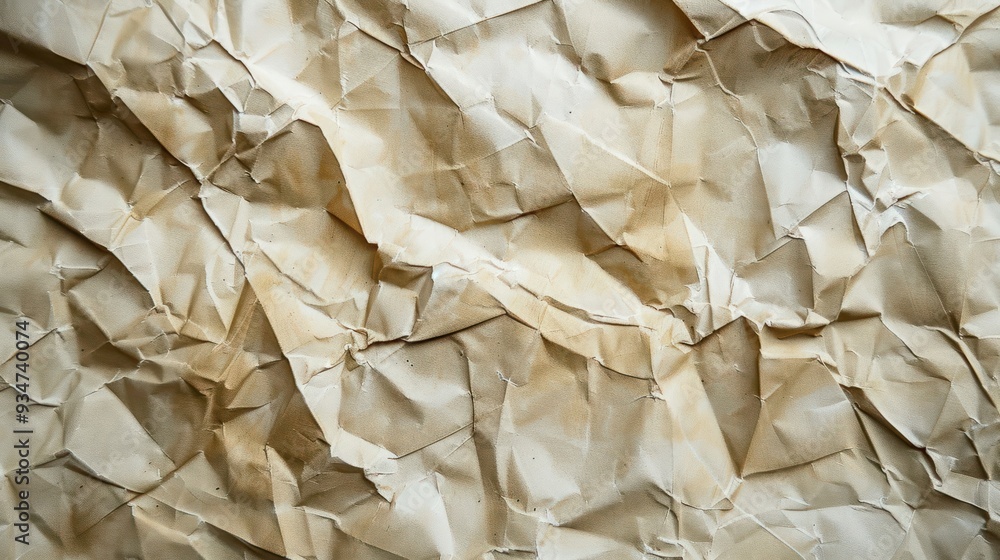 Close up crumpled creased paper old texture background