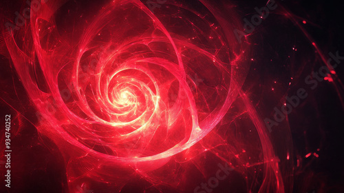 Abstract Red Spiral Fractal