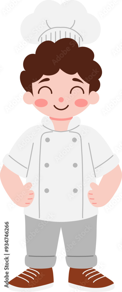 cute kids illustration with Chef uniform cute kids illustration with Chef uniform
