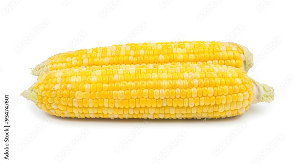Two Ears of Corn on a White Background Two Ears of Corn on a White Background