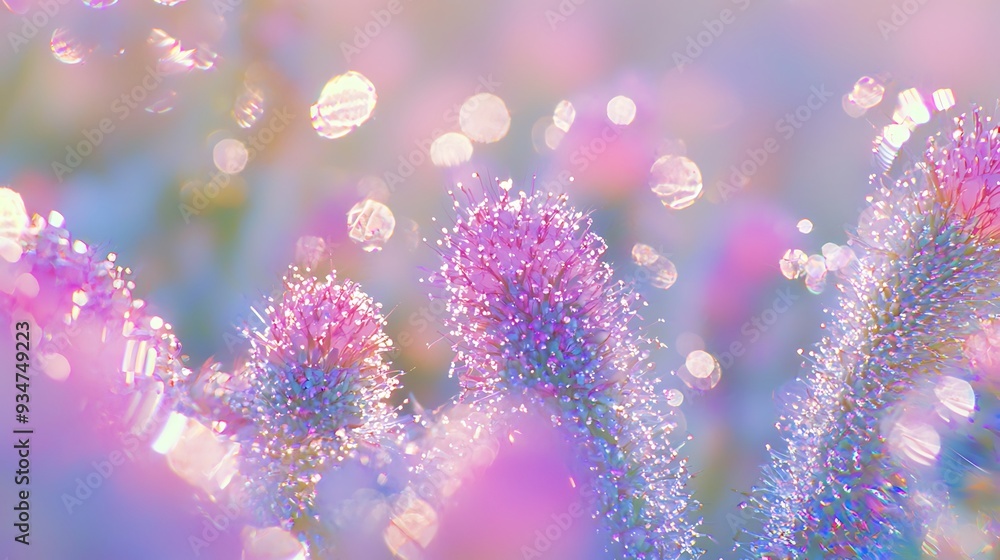 Closeup of Pink Flower with Bokeh and Water Droplets Closeup of Pink Flower with Bokeh and Water Droplets