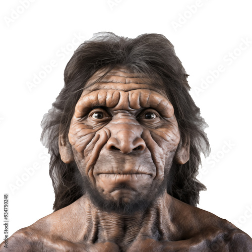 close up of homo erectus
