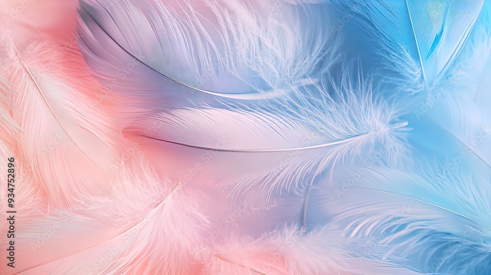 Elegant Pastel Feathers in Soothing Pink and Blue: Perfect for a Calming Aesthetic Poster to Enhance Your Chic Sports Interior Décor Elegant Pastel Feathers in Soothing Pink and Blue: Perfect for a Calming Aesthetic Poster to Enhance Your Chic Sports Interior Décor