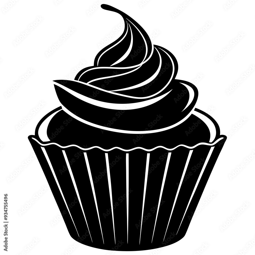 cupcake icon, cupcake vector silhouette cupcake icon, cupcake vector silhouette