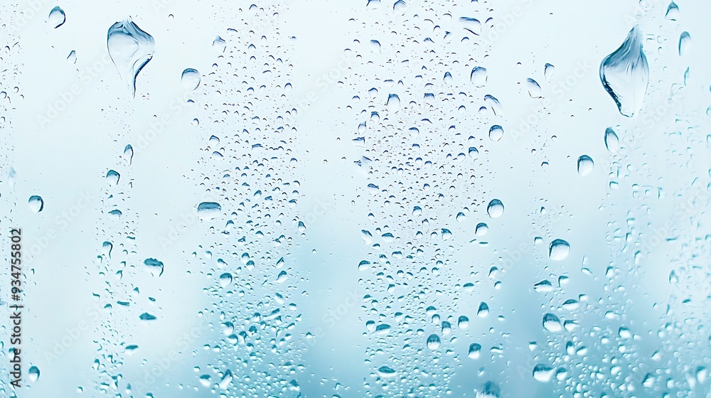 Water Droplets on Glass Blue Background Abstract Texture Water Droplets on Glass Blue Background Abstract Texture