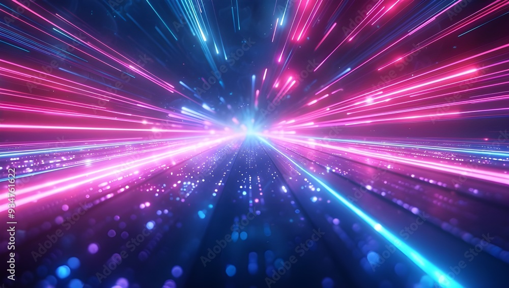 3d rendering of abstract background with blue and pink neon lights. - Generated AI 3d rendering of abstract background with blue and pink neon lights. - Generated AI