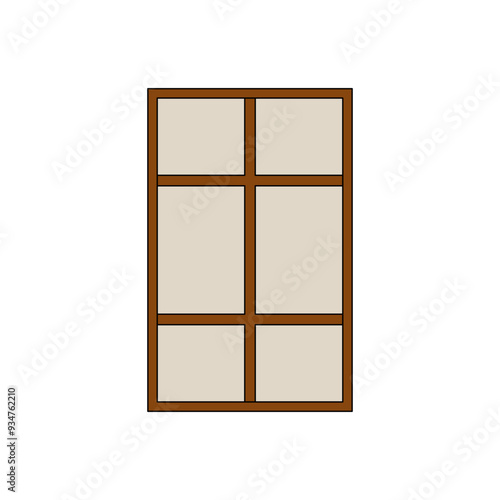 wooden window isolated on white