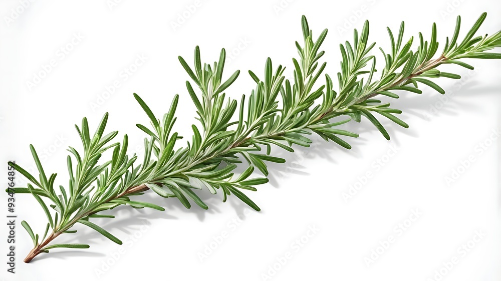 A detailed image of a fresh rosemary sprig with vibrant green leaves, perfect for culinary and herbal uses. A detailed image of a fresh rosemary sprig with vibrant green leaves, perfect for culinary and herbal uses.