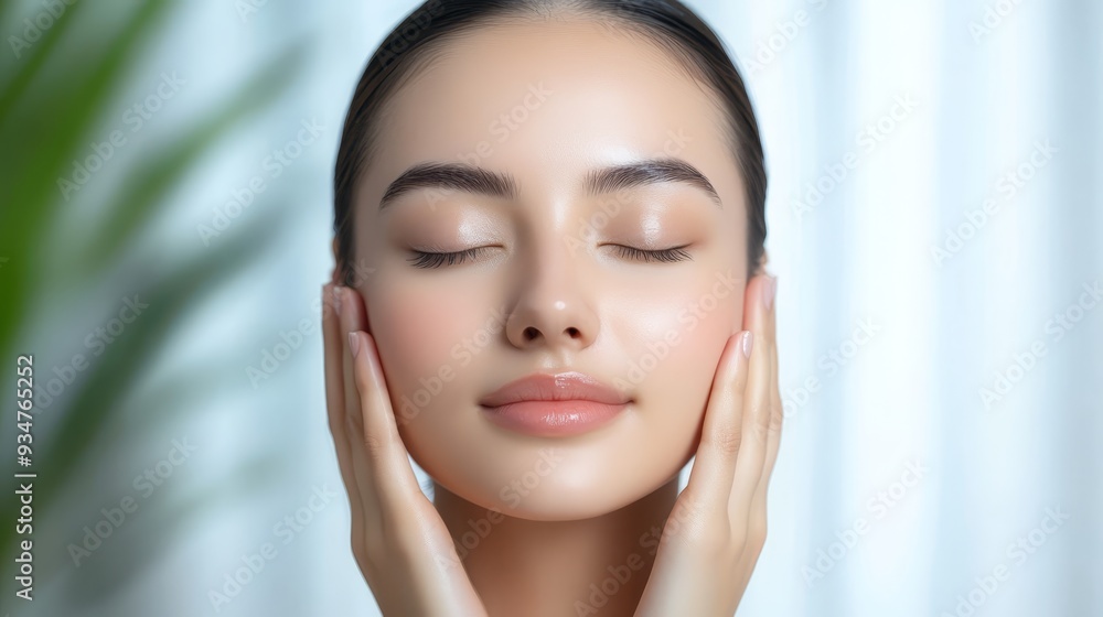 Close Up of a Young Woman with Beautiful Skin and a Soft Smile Close Up of a Young Woman with Beautiful Skin and a Soft Smile
