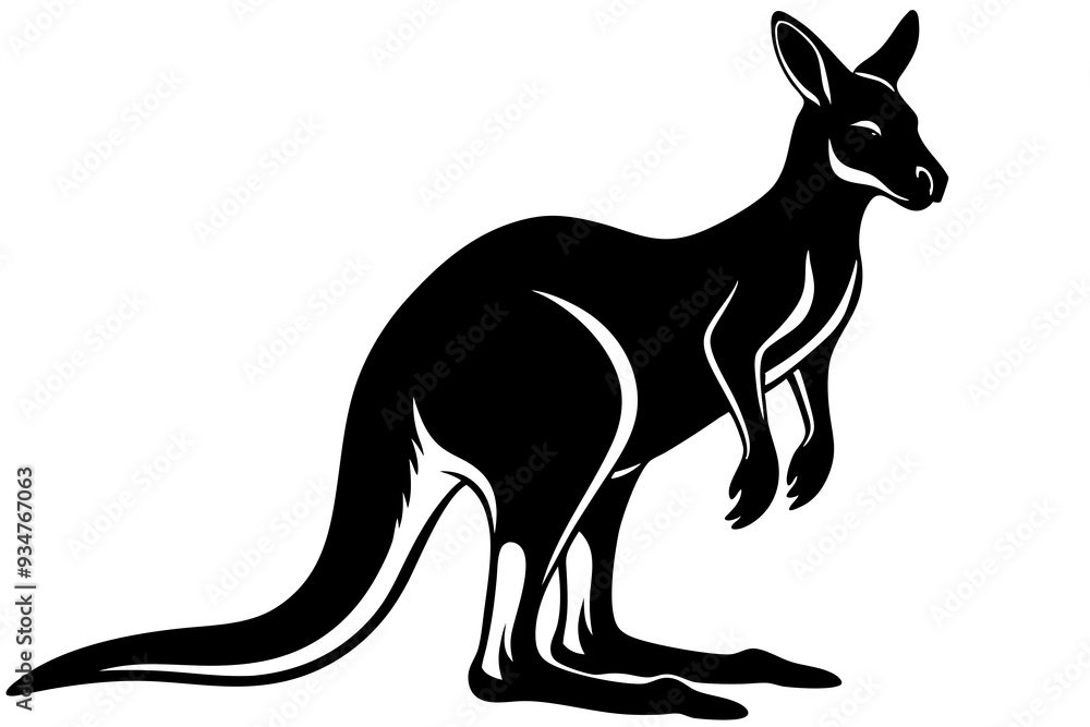 High-Quality Vector Art of Kangaroo Silhouette for Graphic Design High-Quality Vector Art of Kangaroo Silhouette for Graphic Design