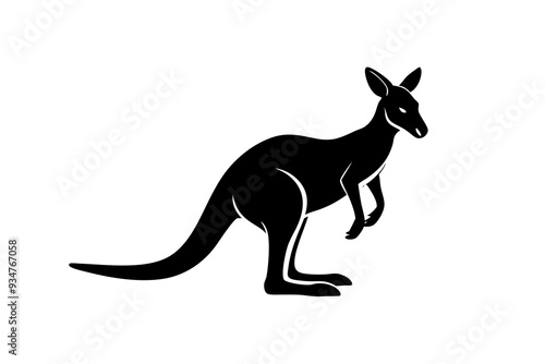 High-Quality Vector Art of Kangaroo Silhouette for Graphic Design
