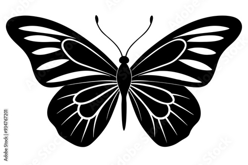 High-Quality Vector Art of a Butterfly Silhouette - Free Download