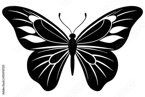 High-Quality Vector Art of a Butterfly Silhouette - Free Download