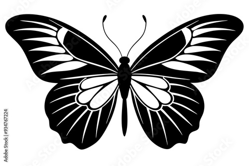 High-Quality Vector Art of a Butterfly Silhouette - Free Download