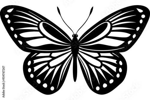 High-Quality Vector Art of a Butterfly Silhouette - Free Download