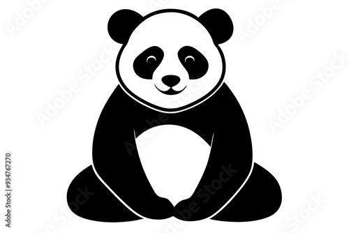 Panda Silhouette Vector Art | High-Quality Downloadable Design