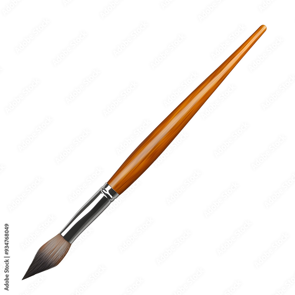 3D Paintbrush on White Background Depicting Art and Creative 3D Paintbrush on White Background Depicting Art and Creative