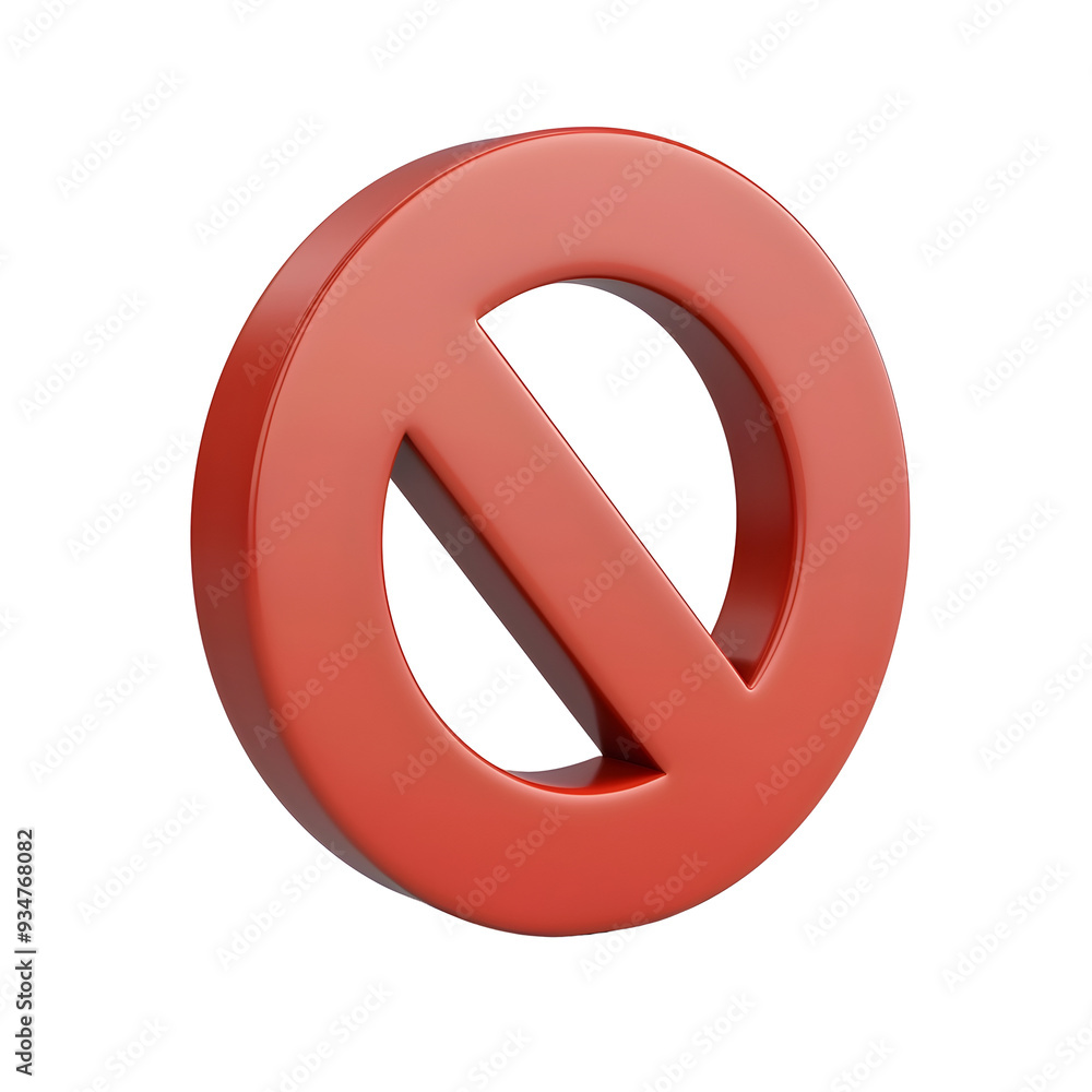 3D Red Minus Symbol on Plain White Background Depicting Rejection or Prohibition 3D Red Minus Symbol on Plain White Background Depicting Rejection or Prohibition