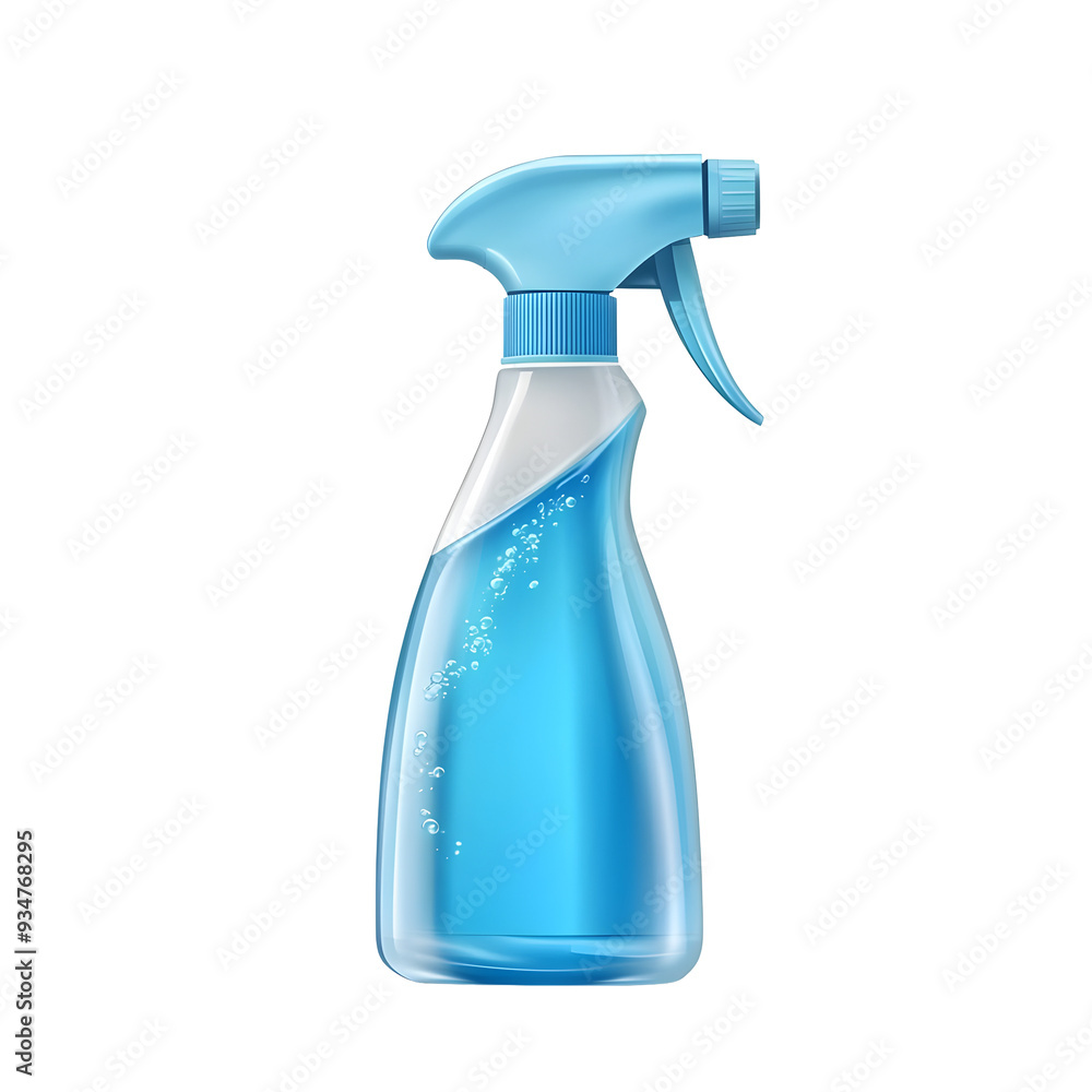 All-Purpose Cleaning Spray Bottle with Reflections on White Background All-Purpose Cleaning Spray Bottle with Reflections on White Background