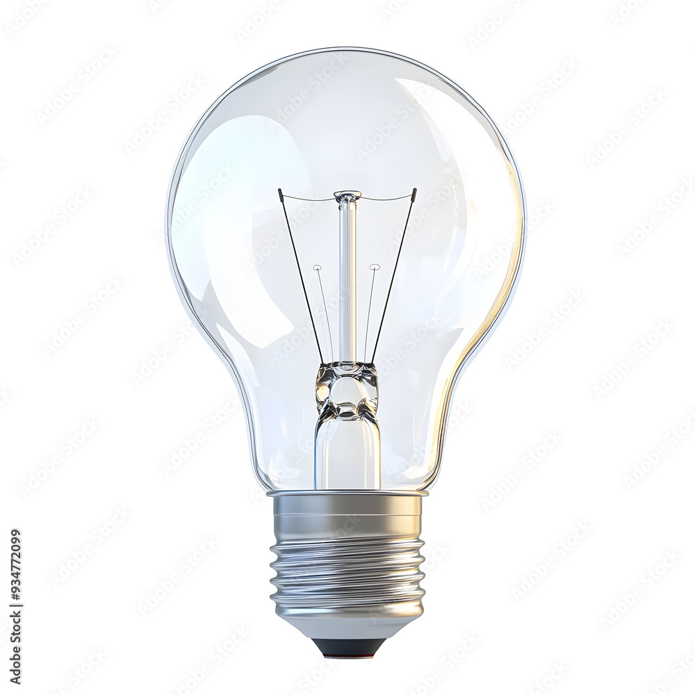 Illuminating Glass Light Bulb on White Background Illuminating Glass Light Bulb on White Background