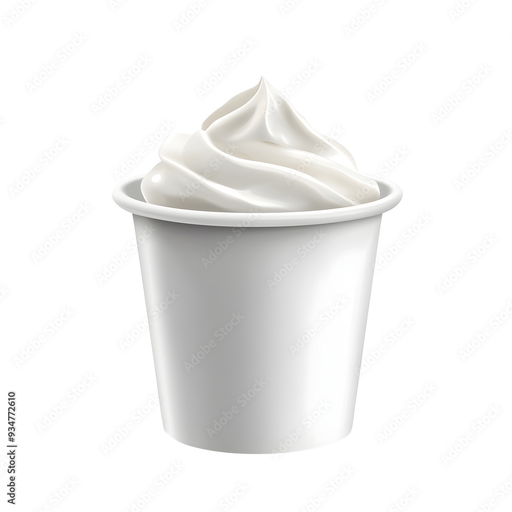 Isolated White Yogurt Cup on Simple Minimalist Background Isolated White Yogurt Cup on Simple Minimalist Background