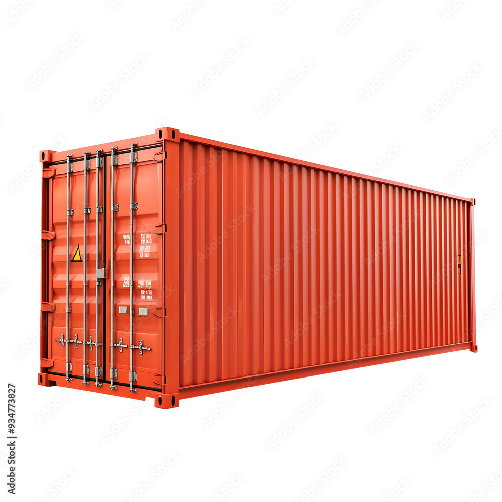 Red Shipping Container on White Background with Detailed 3D Rendering Red Shipping Container on White Background with Detailed 3D Rendering