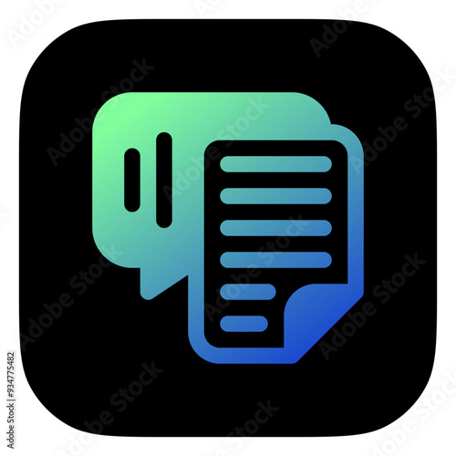 Editable speech recognition, transcription vector icon. AI technology, artificial intelligence. Part of a big icon set family. Perfect for web and app interfaces, presentations, infographics, etc