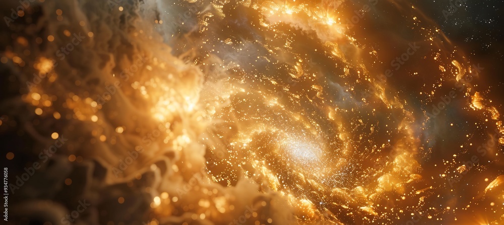 Obraz premium Process of stellar collapse leading to a black hole with 3D matter spiraling into the singularity and 2D light being bent and absorbed illustrating the birth of a black hole